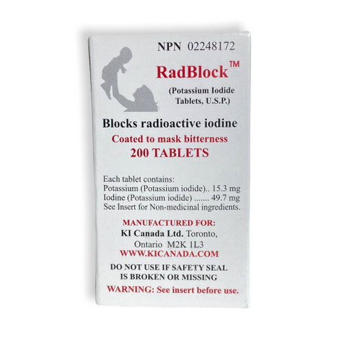 RadBlock 200 Coated Scored Potassium Iodide Tablets – Koshersafe
